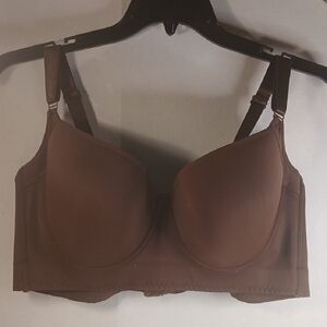 Brown Plus Sz Adjustible Wired Push-up Bra 46F